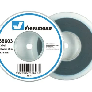 Viessmann 68603 Kabel auf Abrollspule 0,14 mm², schwarz, 25 m Markenprodukt