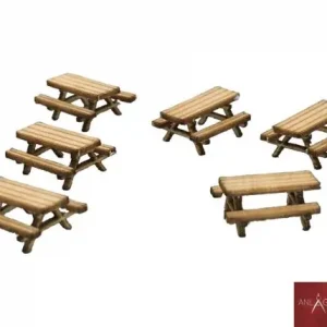 Anlagen-Architekt - 2960 / 31-68 - 6 Picknickbank-Garnituren (Bausatz) - Spur Z Top-Seller