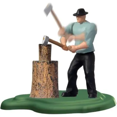 Neue Kollektion Viessmann 1515 Holzhacker, mit Axt und Hauklotz
