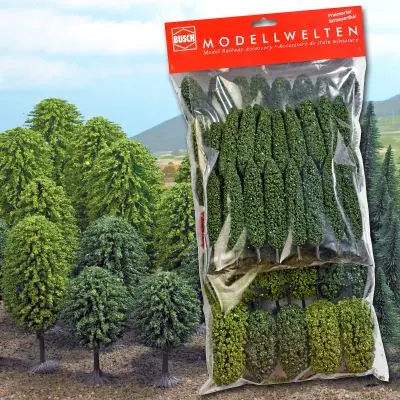 Busch 9767 Laubbäume, 65 bis 120 mm hoch (65 Stück) Sofort Bestellen