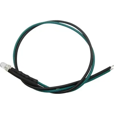 Abverkauf Schönwitz 51207 LED 3mm klar mit Anschlusskabel und Widerstand, grün (10 Stück)