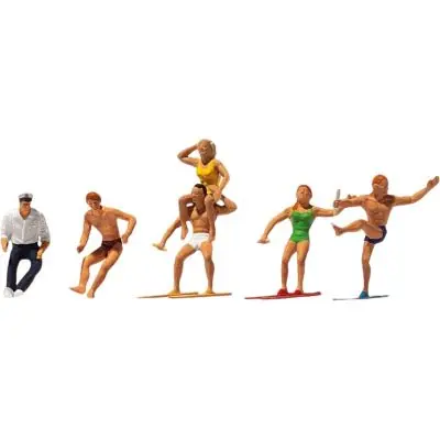 Merten 0212534 H0 Motorbootführer, Wasserskifah Beliebt