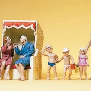 Wochenendangebot Preiser 10438 H0 Figuren Paar im Strandkkorb spielend