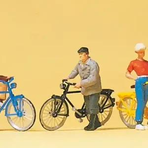 Abverkauf Preiser 10515 H0 Figuren Stehende Radfahrer am Bahnübergang