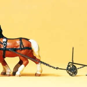 Abverkauf Preiser 30431 H0 Bauer mit Pflug zwei Pferde