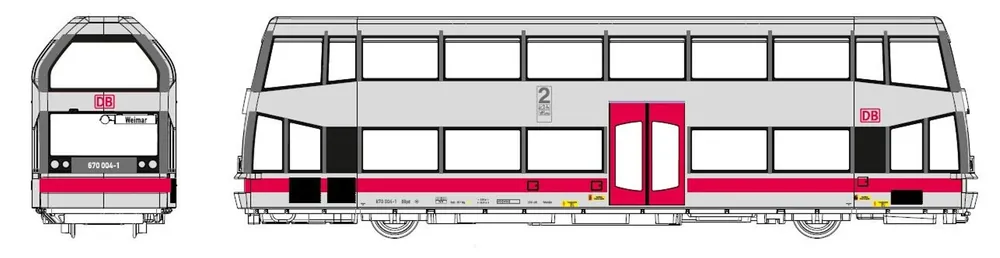 Sofort Bestellen Kres 51042030 - Doppelstock-Schienenbus, 670 004-1, DBAG, Ep.V