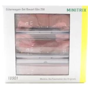 (GC097) Minitrix 18901 N DC Güterwagen-Set Gbs 258 der DB AG, OVP - Modellbahn Rhein-Main Expressversand