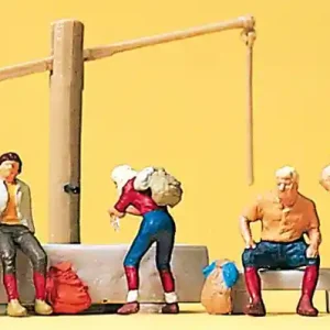 Versand Am Gleichen Tag Preiser 10441 - Rastende am Dorfbrunnen 5 teilig