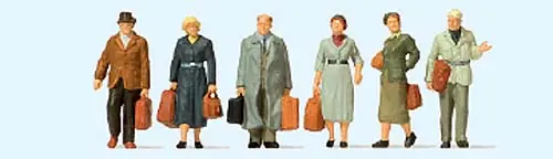 Zertifiziert Preiser 10582 - Gehende Reisende. Frühe Epoche 3.