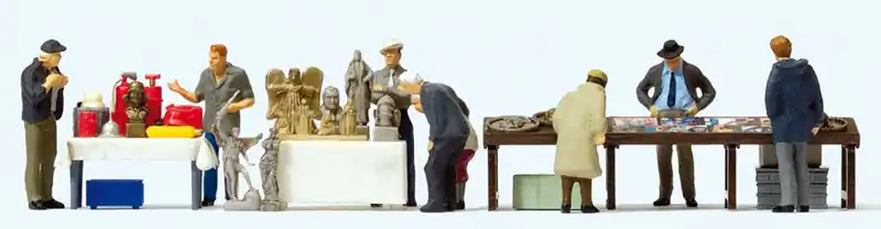 Abverkauf Preiser 10614 - Flohmarkt (2) handbemalt