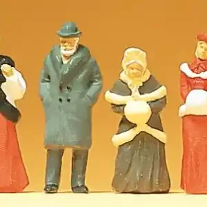 Zertifiziert Preiser 12197 - Passanten in winterlicher Kleidung um 1900 6 teilig