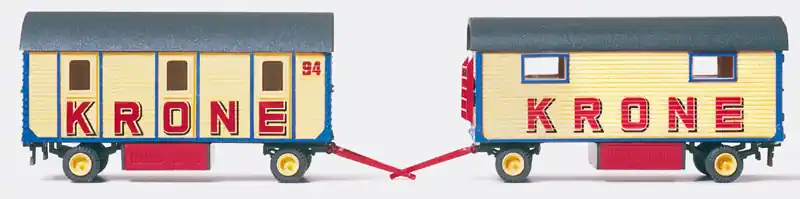 Zertifiziert Preiser 21050 - Mannschaftswagen 6mtr. mit Runddach, 3 Abteile und Packwagen 6mtr. mit kleinen Fenst